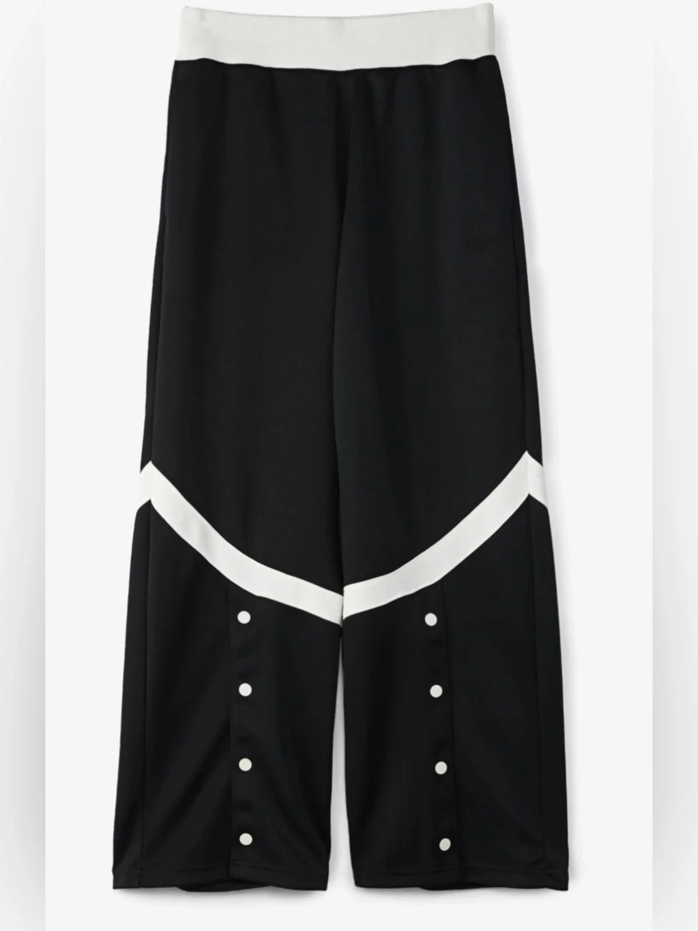 Air Jordan Heritage Black Wide-Leg Track Pants with White Stripe Detail